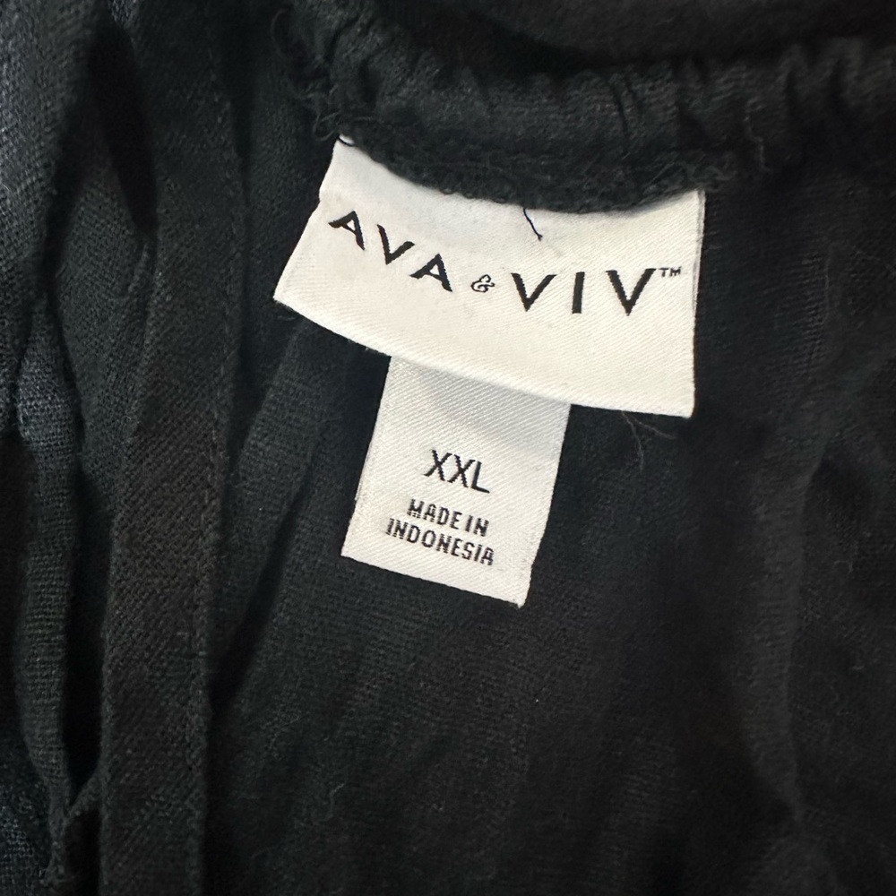 NWT Ava & Viv Women's Halter Neck A-Line Linen Black Dress Size XXL - Picture 11 of 15